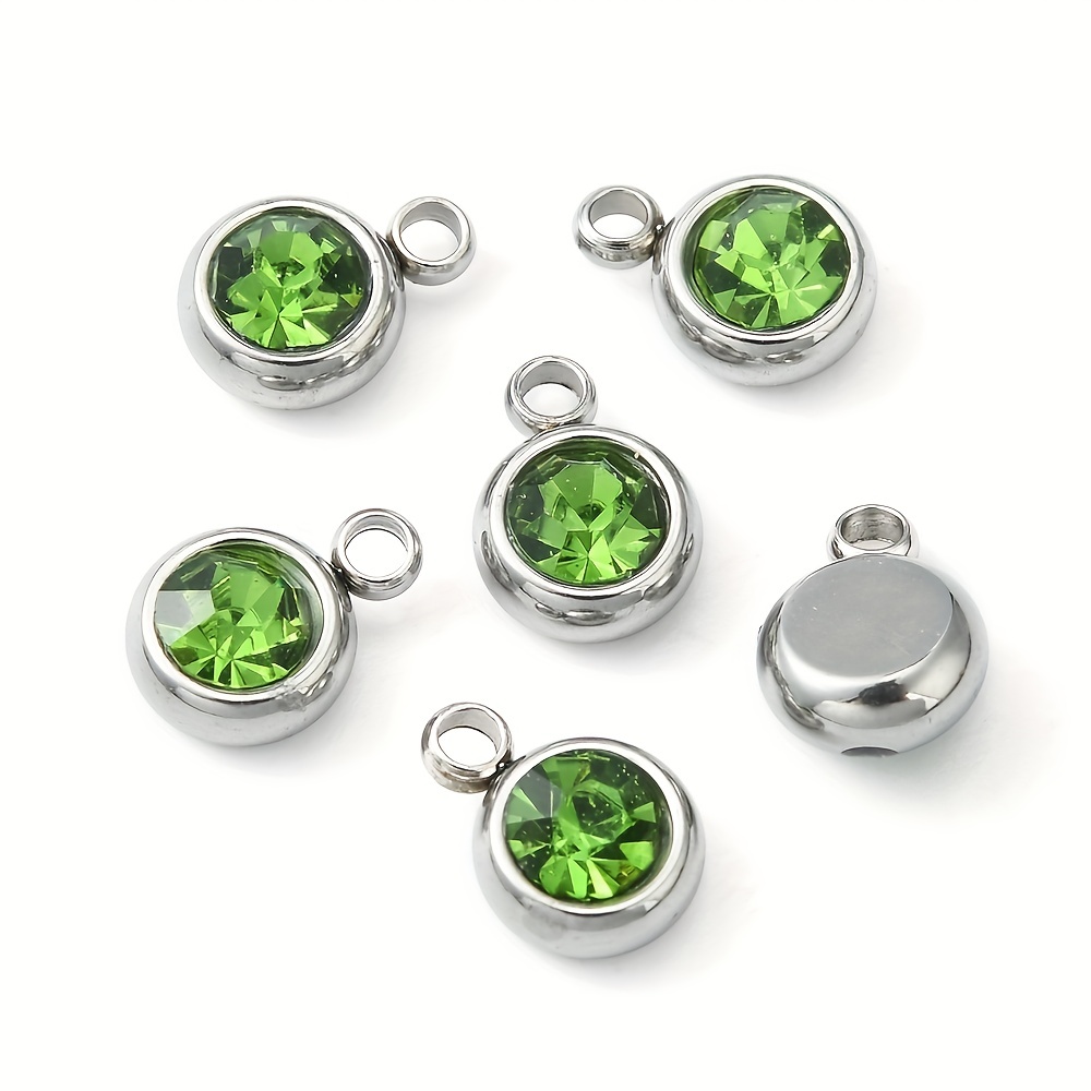 20pcs Red Rhinestone Decor Flat Round Pendants for Jewelry Making
